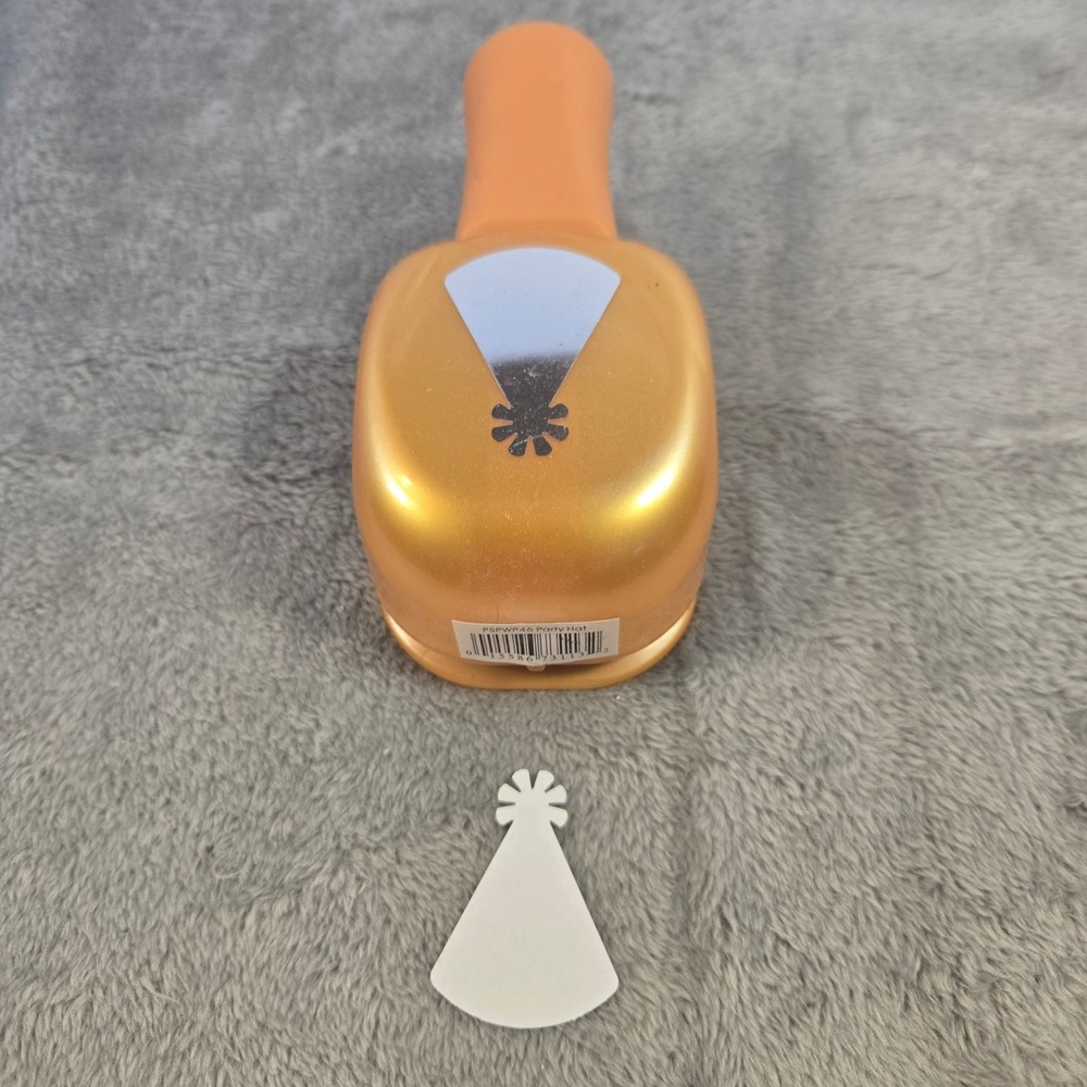 EK Success Paper Shapers Party Hat Large Paper Punch PSPWP46 Orange Gold